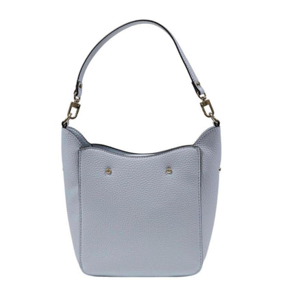 Guess Blue Polyethylene Handbag with adjustable strap and elegant bucket design, showcasing pebbled leather-effect texture.