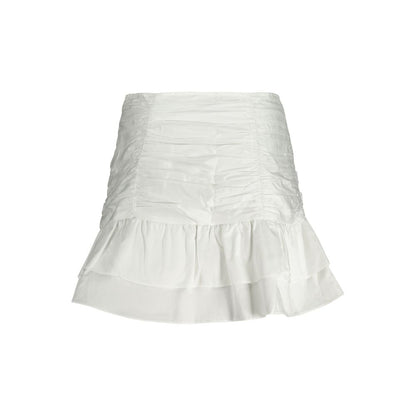 Guess Jeans White Cotton Women Skirt with urban chic details and iconic logo
