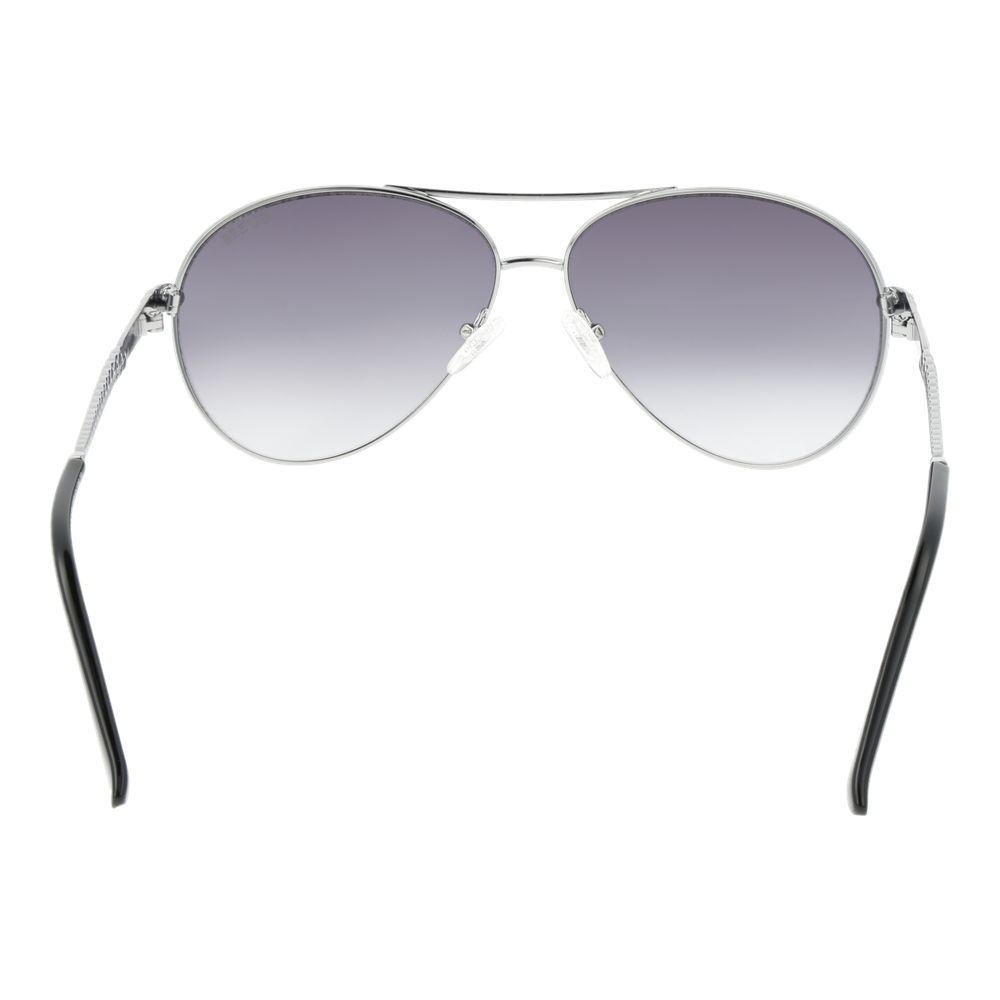 Guess Silver Women Sunglass - Silver full-rim aviator frame with gradient blue plastic lenses, 100% UVA & UVB protection, size 60-13-135