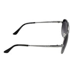 Guess Silver Women Sunglass with metal full-rim silver frame and blue gradient lenses, aviator style, 100% UVA & UVB protection.
