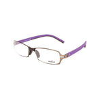 Hogan Brown Metal Frames for women, style HO5004046, matte brown metal, size 53/18/140 mm, with purple temples.