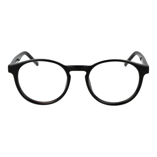 Hugo Boss Black Men Glasses Frame in cellulose propionate material with full-rim panto style. Lenses width 51mm, bridge width 20mm, temples length 145mm.