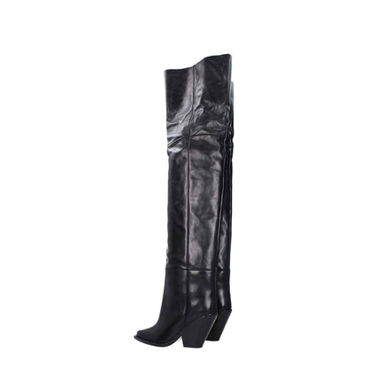 Isabel Marant Black Leather Over The Knee