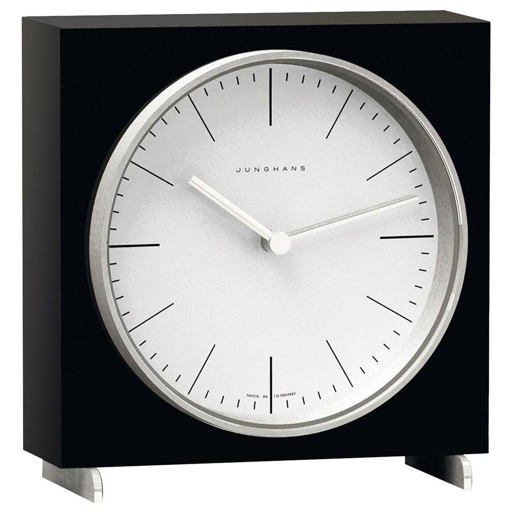 JUNGHANS MOD. 383_2202-00 stylish clock with sleek black frame and minimalist design.