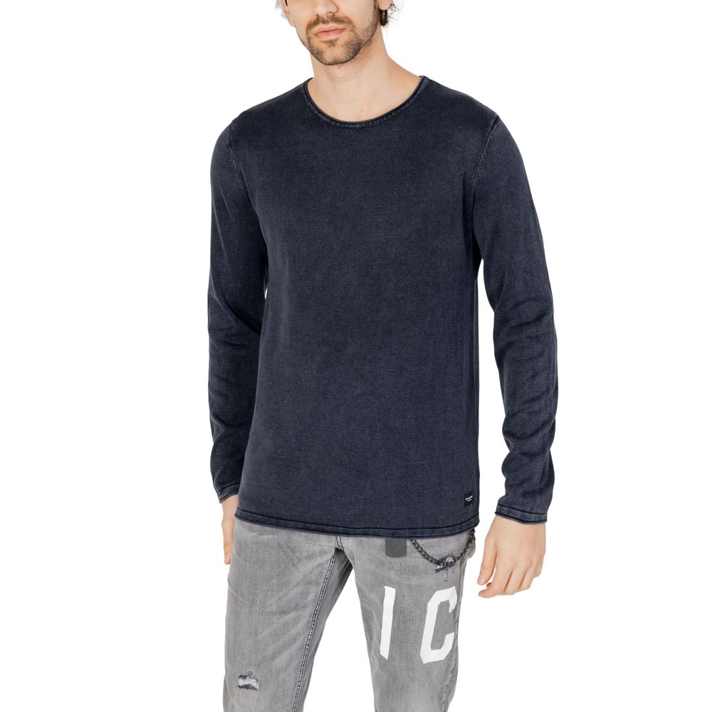Jack Jones Blue Cotton Sweatshirt with crew neck and long sleeves for a casual refined look