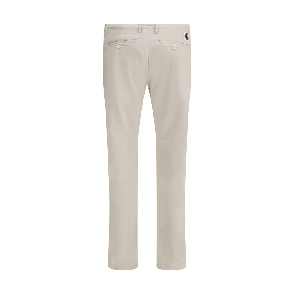 Back view of Jacob Cohen Beige Cotton Casual Pants with welt pockets and slim fit design.
