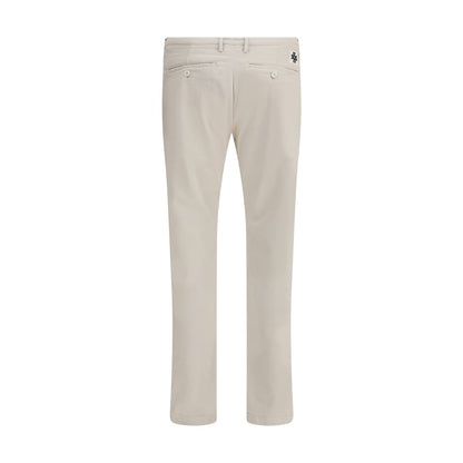 Back view of Jacob Cohen Beige Cotton Casual Pants with welt pockets and slim fit design.