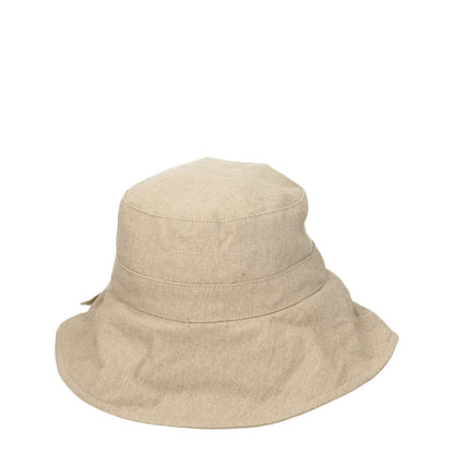Jacquemus Beige Linen Bucket Hat with dark beige tones, 100% linen, casual style. MPN 235AC4481029150. Perfect for summer fashion.