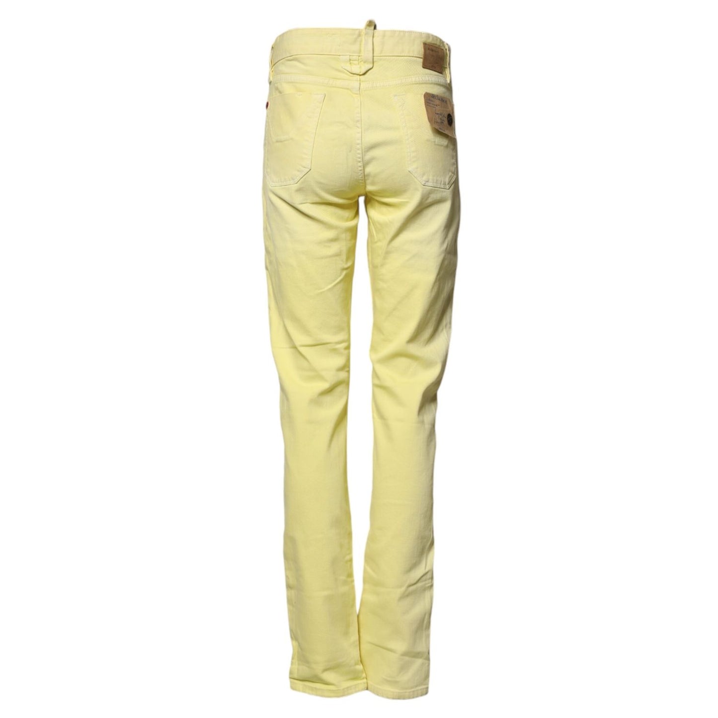 Jeckerson Yellow Mid Waist Straight Fit Men Denim Trouser Jeans