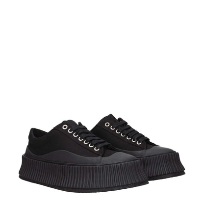 Jil Sander Black Fabric Chunky Sneakers