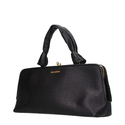 Jil Sander Black Raffia Handbag