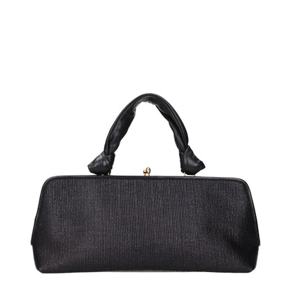 Jil Sander Black Raffia Handbag
