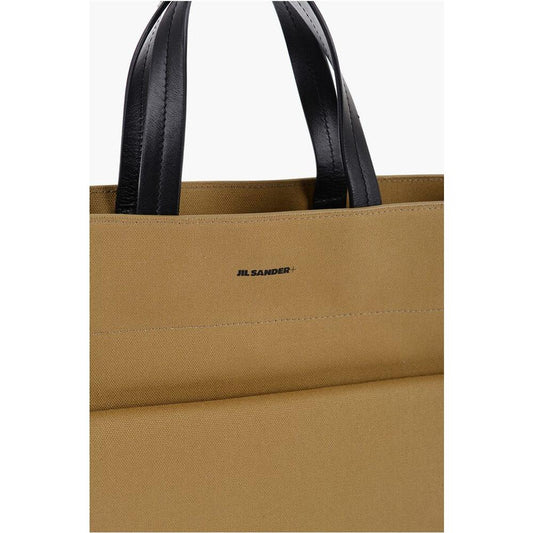 Jil Sander Jil Sander Canvas Shopper Bag with External Pocket JIP617317GD 1728,74866327712,Bags,Brown,Jil Sander,New with tags,Tote Bags - Women - Bags,Women,Women - Bags