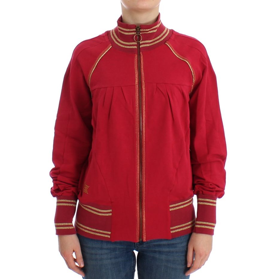 John Galliano Pink Mock Zip Cardigan Sweatshirt Sweater with front zipper and logo detailing, 95% cotton, 5% elastane.