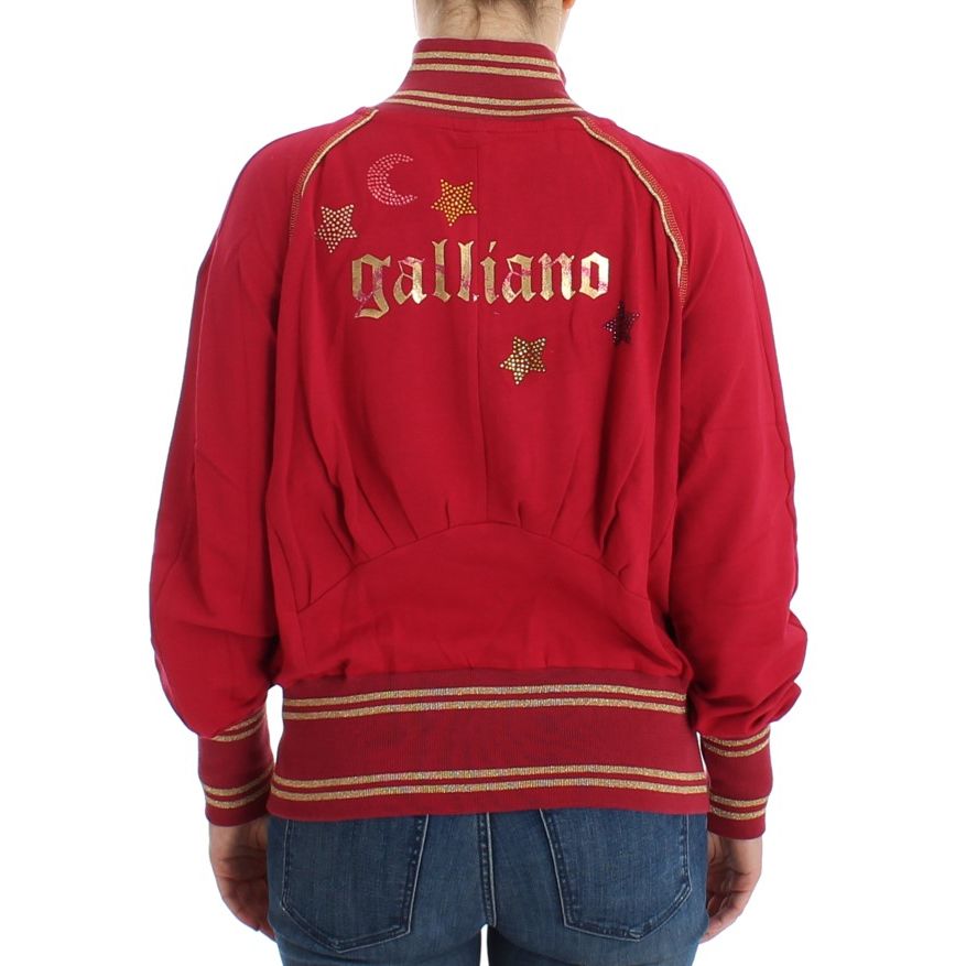 John Galliano Pink Mock Zip Cardigan Sweatshirt Sweater