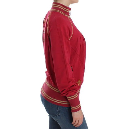 John Galliano Pink Mock Zip Cardigan Sweatshirt Sweater