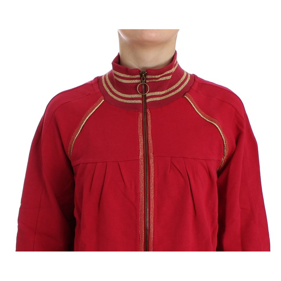 John Galliano Pink Mock Zip Cardigan Sweatshirt Sweater with logo details and front zipper closure, 95% cotton and 5% elastane.