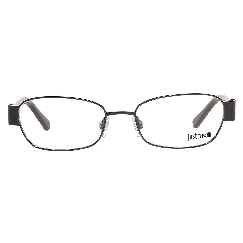 Just Cavalli Black Metal Frames glasses front view with black metal frame and JC0528-005-52 model imprint, suitable for women.