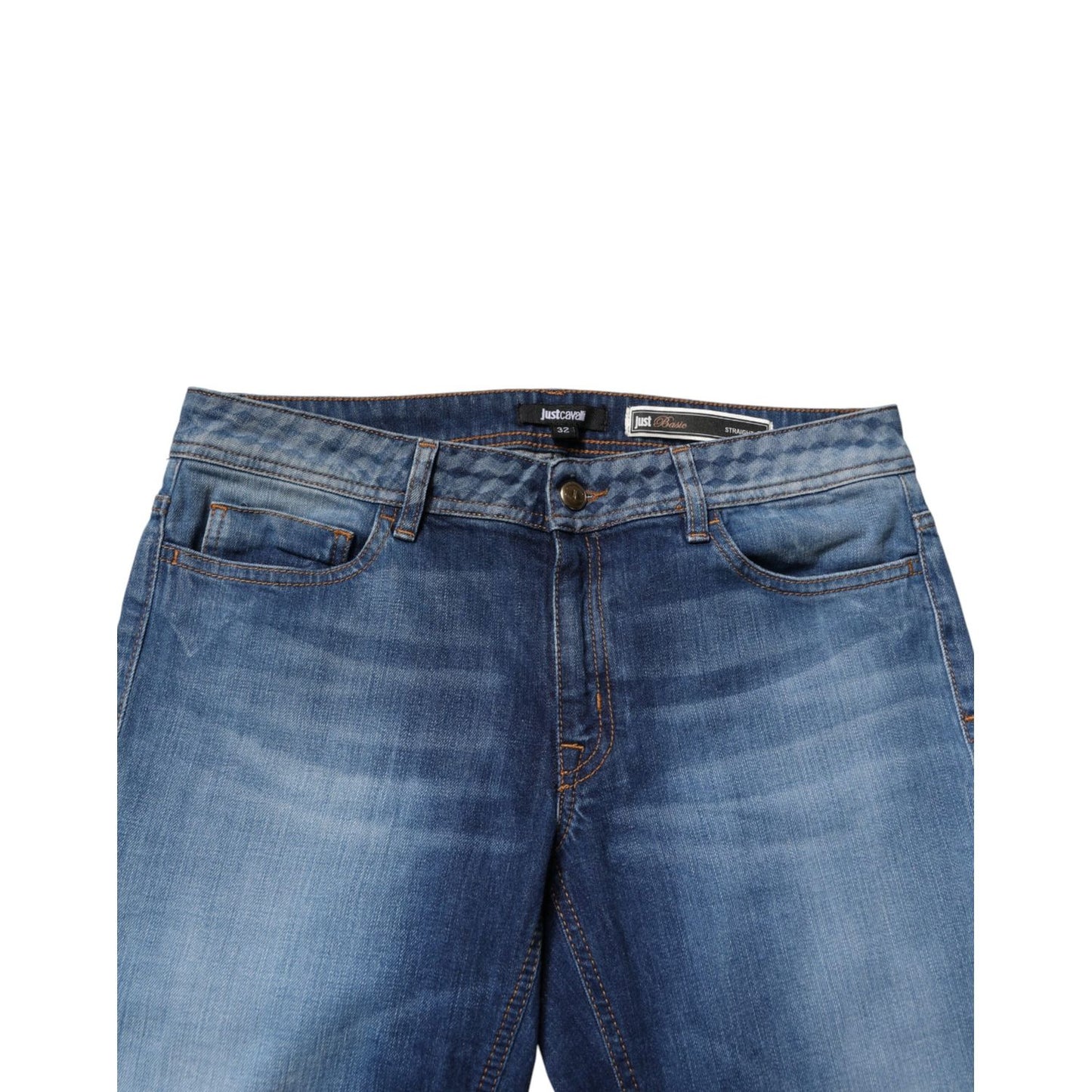 Just Cavalli Blue Washed Mid Waist Skinny Denim Trouser Jeans