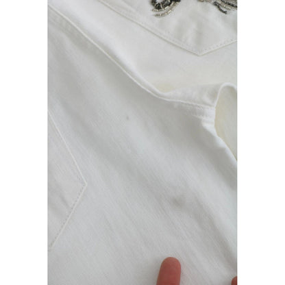 Just Cavalli White Cotton Slim Fit Mid Waist Skinny Trouser Jeans