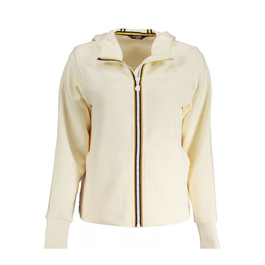 K-WAY Beige Polyester Women Sweater with hood, long sleeves, contrast details, and K-WAY logo, offering sophisticated style and comfort.