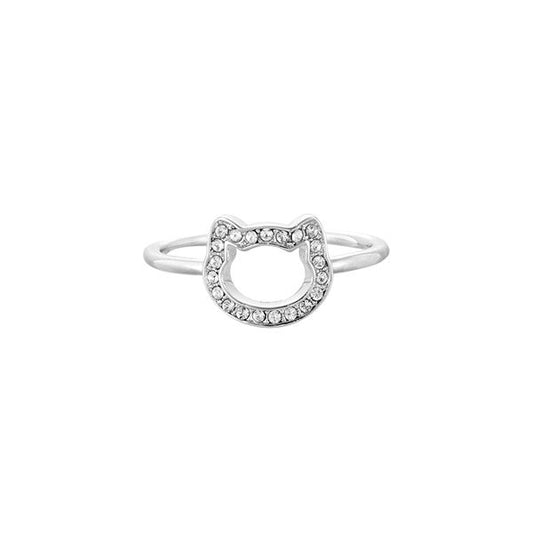 KARL LAGERFELD JEWELS JEWELRY Mod. 5483548 cat face ring with crystals