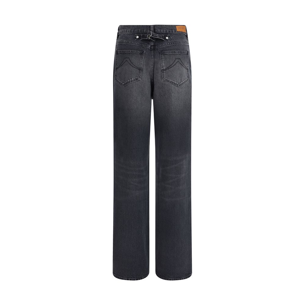 Kenzo Black Cotton Straight-Leg Jeans Kenzo