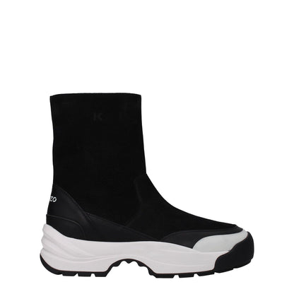 Kenzo Black Leather Ankle Boots Kenzo