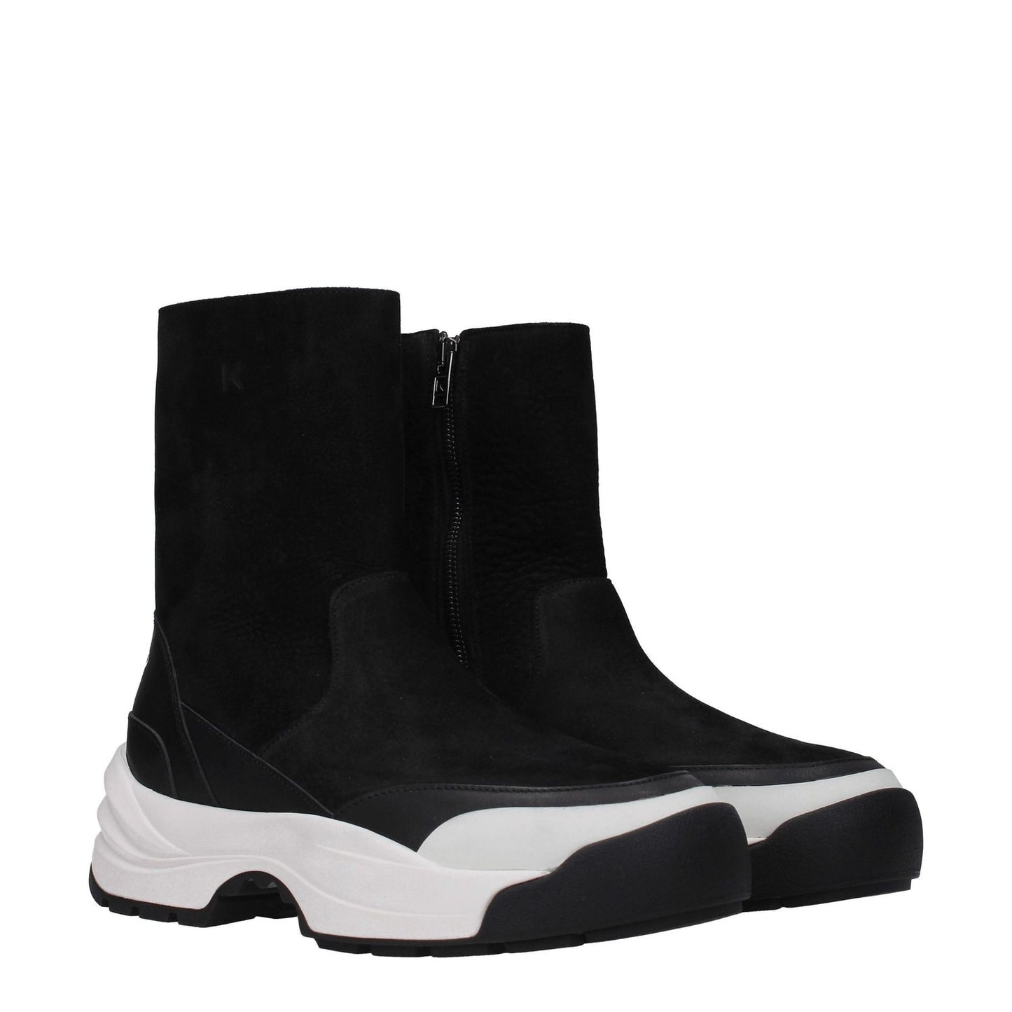 Kenzo Black Leather Ankle Boots Kenzo