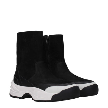 Kenzo Black Leather Ankle Boots Kenzo