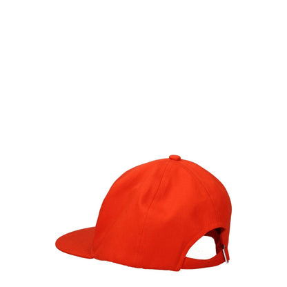 Kenzo Orange Cotton Cap (Baseball Hat) with adjustable strap and buckle closure, featuring stylish design and front logo by Kenzo.