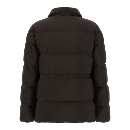 Kiton Brown Polyamide Full-Length Jacket
