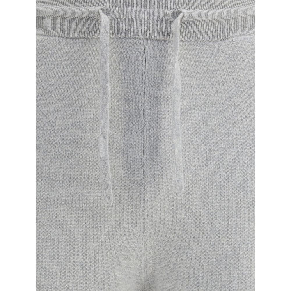 Close-up of Kiton Gray Elastane Casual Pants showing drawstring and elastic waistband.