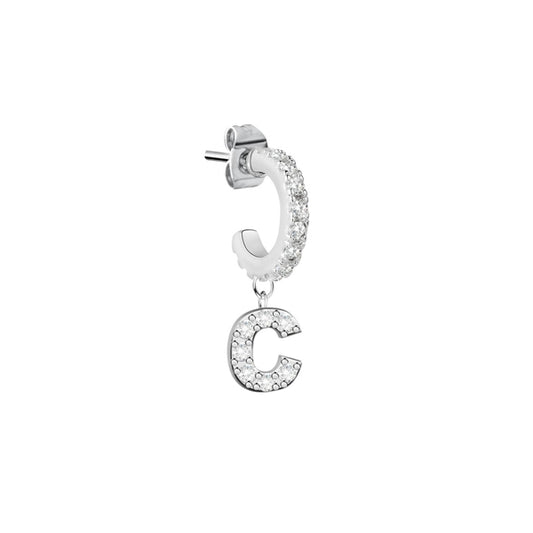 Earring featuring crystal letter C pendant from LA PETITE STORY JEWELRY Mod. LPS02ARQ49 collection.