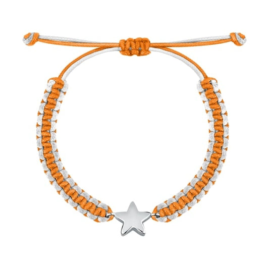 LA PETITE STORY JEWELRY Mod. LPS05ARR79 - Star Charm Bracelet with Orange and White Braided Cord