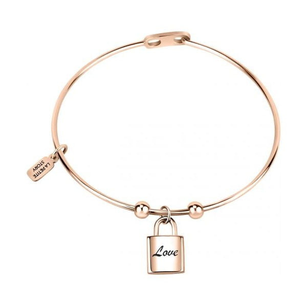 LA PETITE STORY JEWELRY Mod. LPS05ASD16 gold bangle with love padlock charm