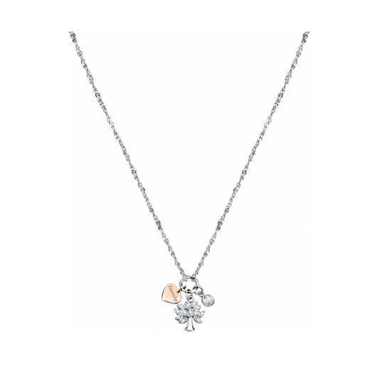 LA PETITE STORY JEWELRY Mod. LPS05ASF17 silver necklace with heart and clover charms