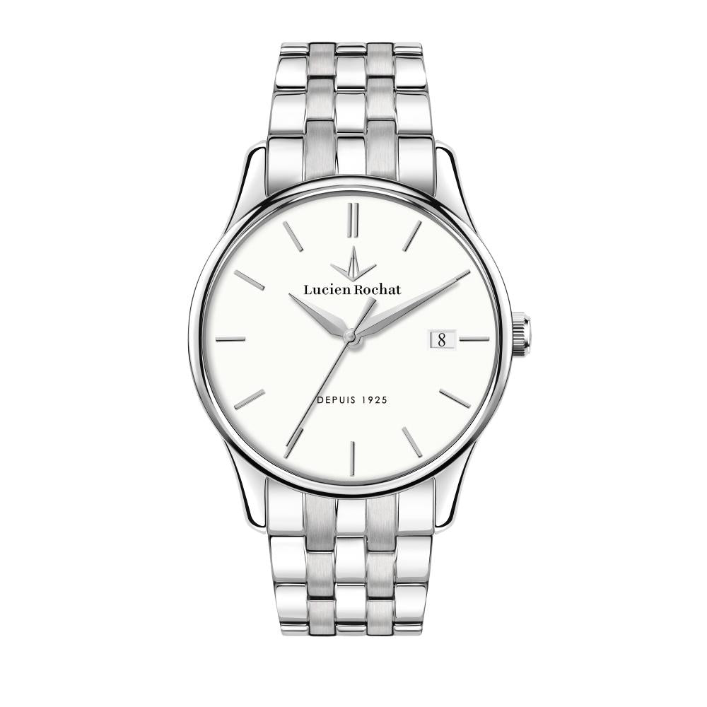 LUCIEN ROCHAT MOD. R0453115001 gent's quartz wristwatch, silver 39 mm case with date function, elegant and sophisticated timepiece.