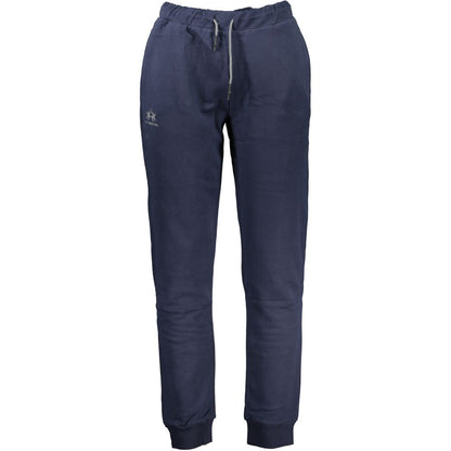 La Martina Blu Cotton Men's Sweatpant in blue, front view showcasing drawstring and logo detail.