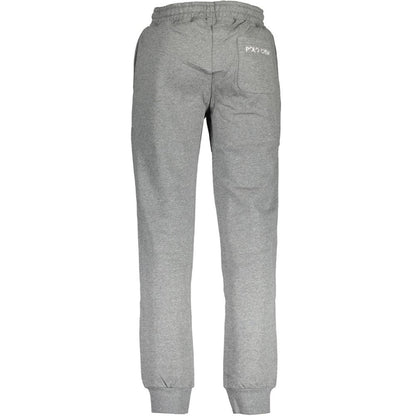 La Martina Gray Cotton Men's Sweatpants, stylish and comfortable casual wear for modern men.