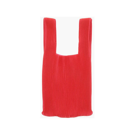 Last Frame Last Frame Two-Tone Knitted Tote Bag with Faux Leather Shoulder Strap LAP605845GD 1728,74866327712,Bags,Last Frame,New with tags,Red,Tote Bags - Women - Bags,Women,Women - Bags