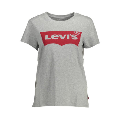 Levi's Brown Cotton Women T-Shirt with round neck, short sleeves, and signature logo print.