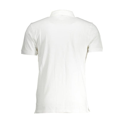 Back view of Levi's White Cotton Men Polo with short sleeves and classic design