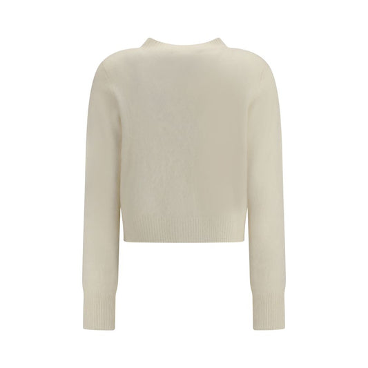 Lisa Yang Azalea Cardigan in soft cashmere with crew neck and ribbed trim, back view.