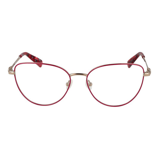 Longchamp Pink Women Glasses Frame in cat eye style with rose metal full-rim. Size 54-16-140, demo lenses, without spring hinge.