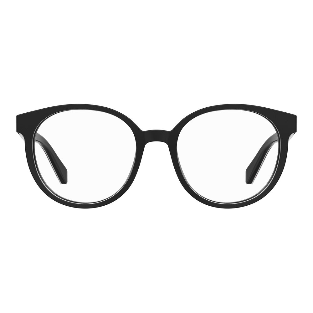 Love Moschino Black Acetate Frames stylish eyewear for women, PTT BLK color, 52/18/140 mm measurements, acetate material.