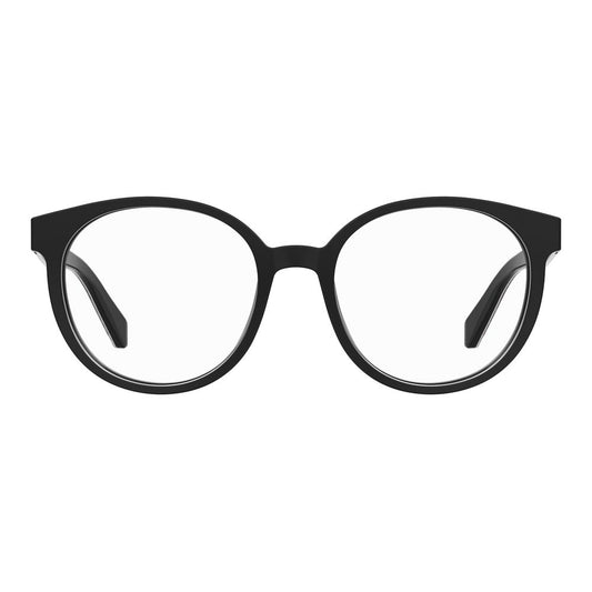 Love Moschino Black Acetate Frames stylish eyewear for women, PTT BLK color, 52/18/140 mm measurements, acetate material.