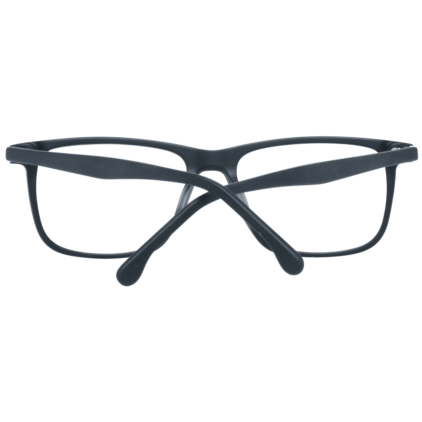 Lozza Black Men Glasses Frame in full-rim, rectangle style with 140mm temples and a 54-17-140 size. Includes branded case, no spring hinge.