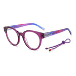 M Missoni Purple Acetate Frames with a colorful design and attached cord, lens size 48mm, suitable for women.