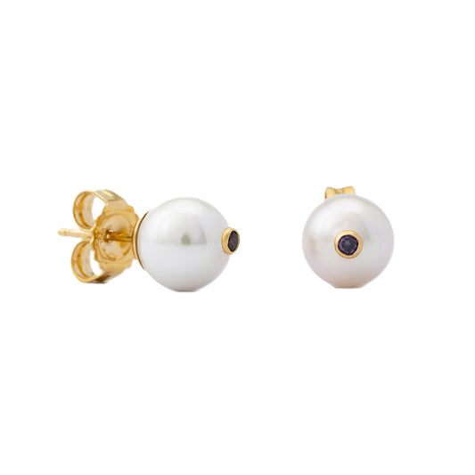 MAJORICA JEWELRY Mod. 17355.01.1.E00.906.1 gold stud earrings with pearl detail